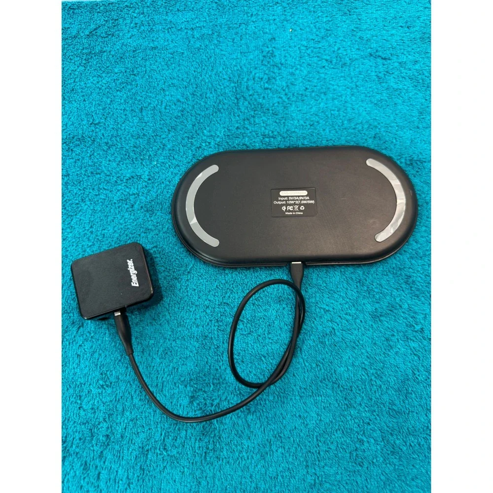 Energizer Dual Wireless Charging Pad 10W Qi Fast Charger Black ENG-UQIPAD04